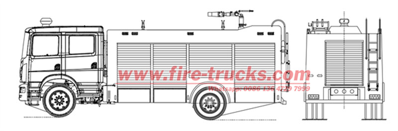 FAW 6 wheeler meduim fire truck