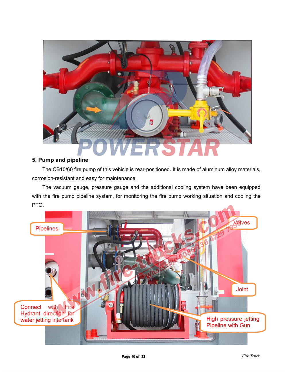 POWERSTAR ISUZU GIGA 6X4 Water Foam Fire Truck Manual