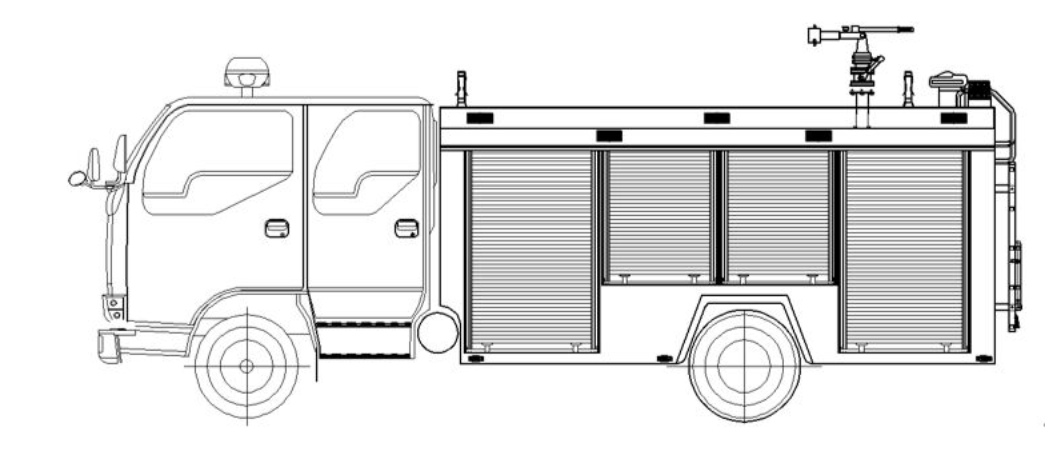 ISUZU NKR water fire tender drawing