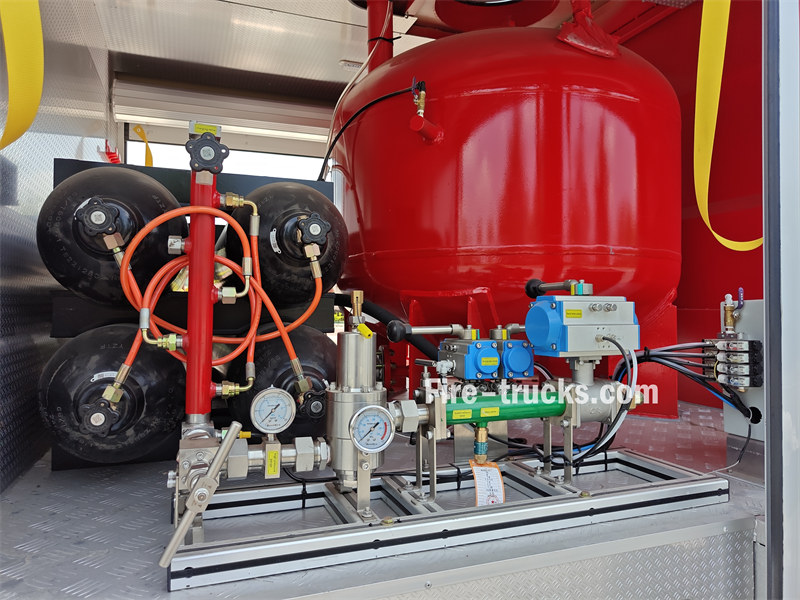 ISUZU fire pumper truck dry powder assembly