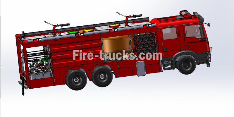 HOWO Dry Powder/Nitrogen Fire Truck drawing