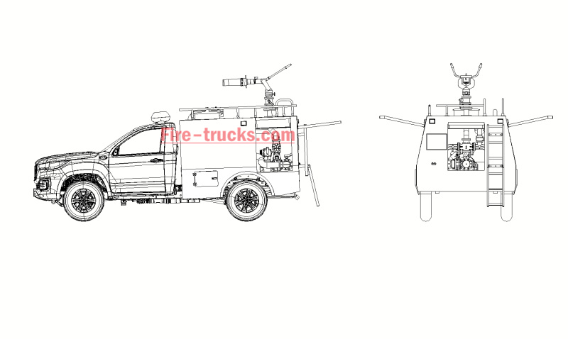 FOTON Rescue fire pickup CAD drawing FOTON Rescue fire pickup CAD drawing