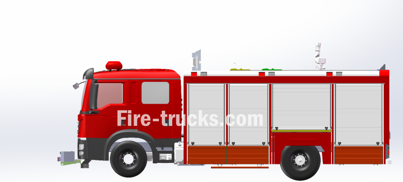 drawing of HOWO brand civil defence firefighting vehicle drawing of HOWO brand civil defence firefighting vehicle