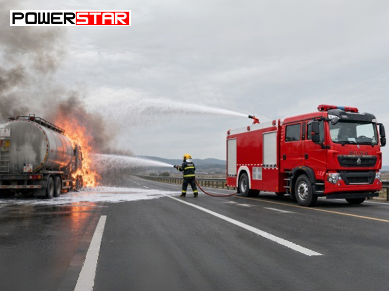 SINOTRUK HOWO TX 4x2 Foam Fire Fighting Truck for Highway Vehicle Fire Rescue Dubai