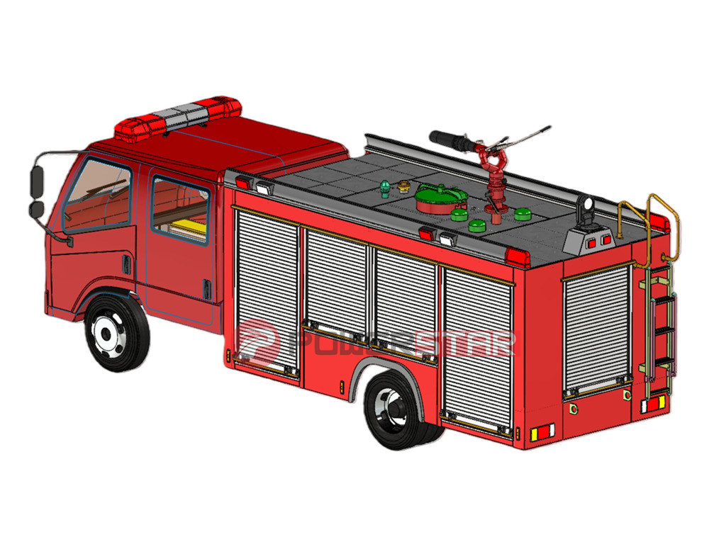 ISUZU 4x4 wildland forest rescue fire truck 3D drawing ISUZU 4x4 wildland forest rescue fire truck 3D drawing