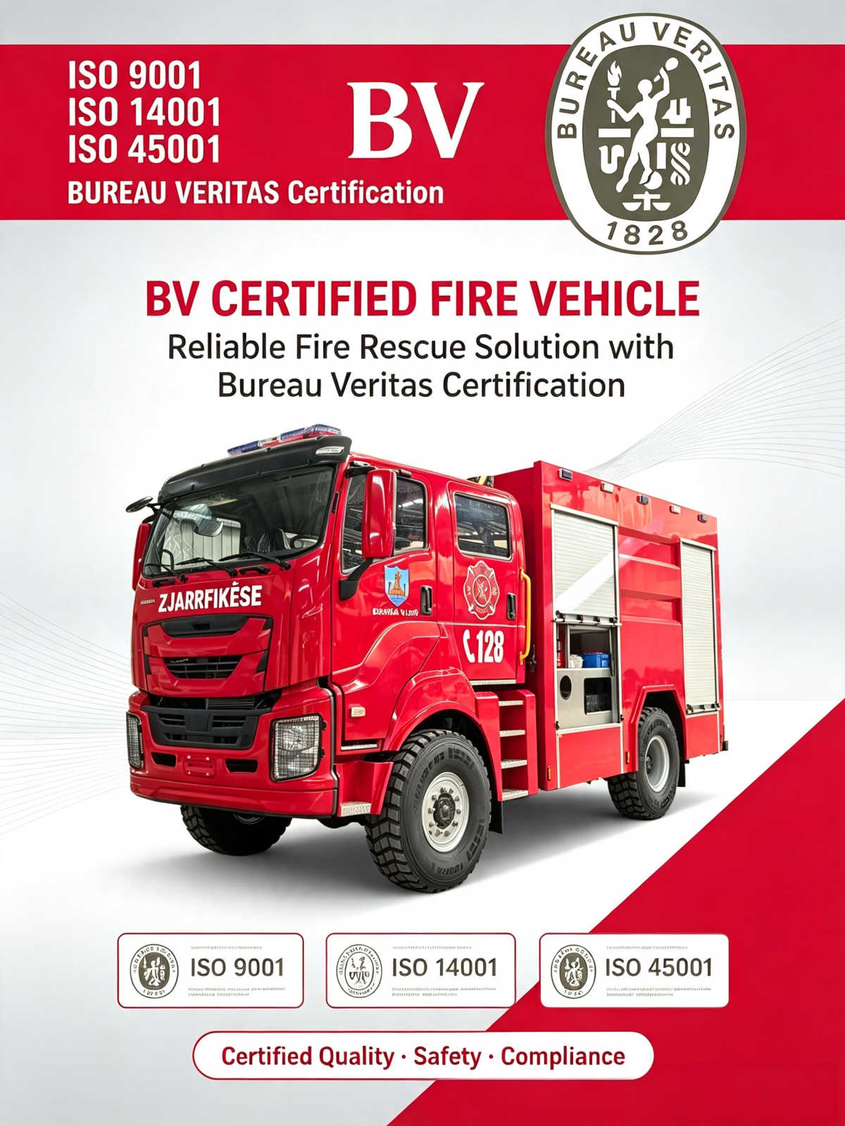 GIGA ISUZU 4x4 မီးသတ်ယာဉ်များ BV လက်မှတ် ကြိုးချည်တပ်ဆင်မှု အခြေအနေ အစီရင်ခံစာ